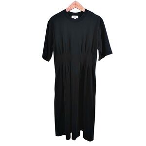 navy blue dress for baby girl COS Pleated A-line Midi Shirt Dress main image 0